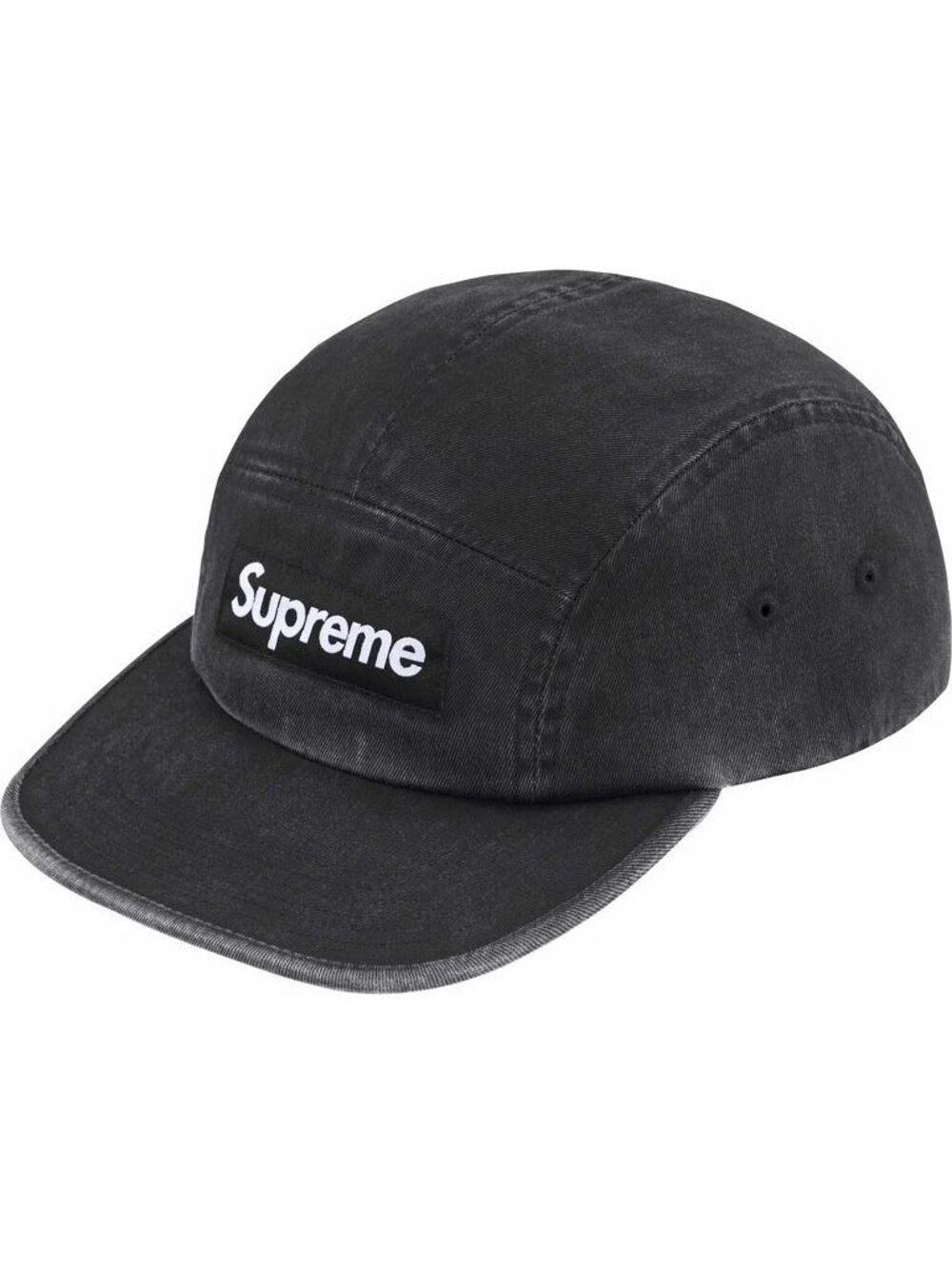 Supreme Washed Chino Twill Camp Cap Black